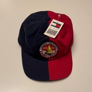 Vintage Tommy Hilfiger Navy and Red Sailing Baseball Cap